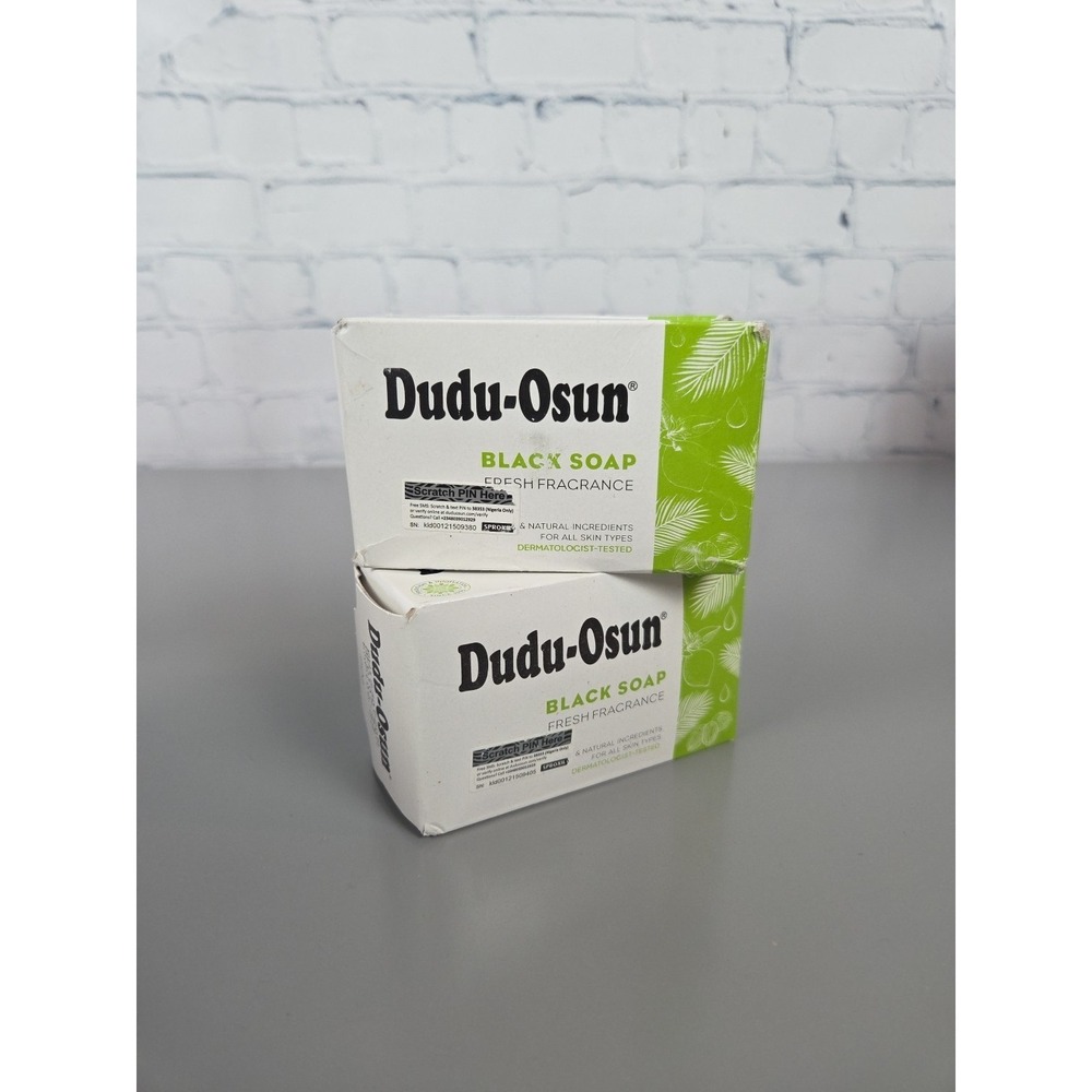 2 Pk Dudu Osun Black Soap Made Nigeria [US Seller] 5 oz New Sealed Fresh Frag.